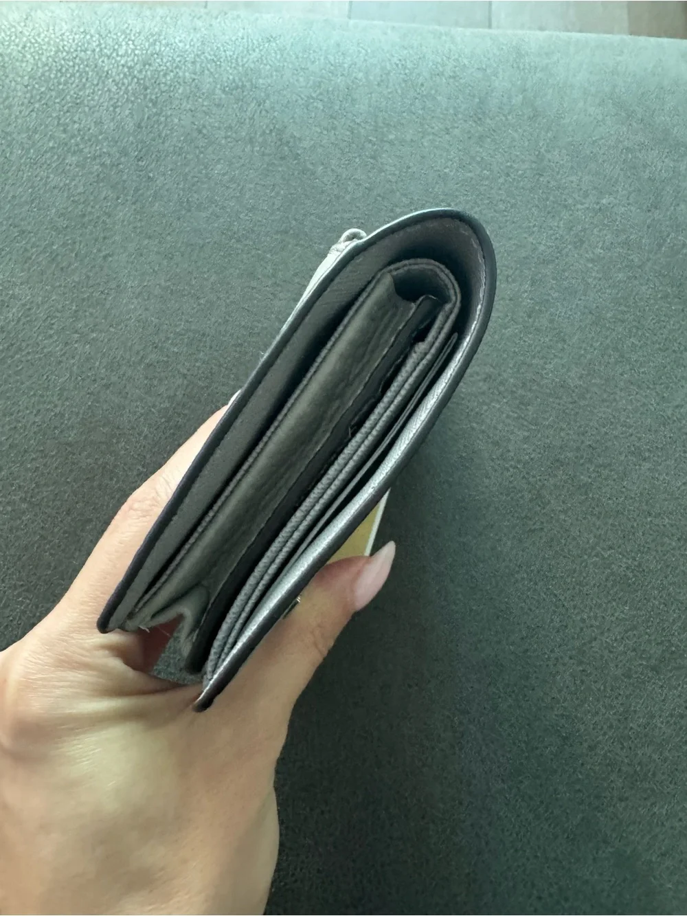 Michael Kors Pebbled Leather Compact Wallet - Light Gray